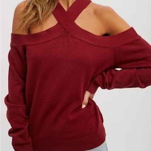 ❤️New❤️CRISSCROSS HALTER PULLOVER WINE